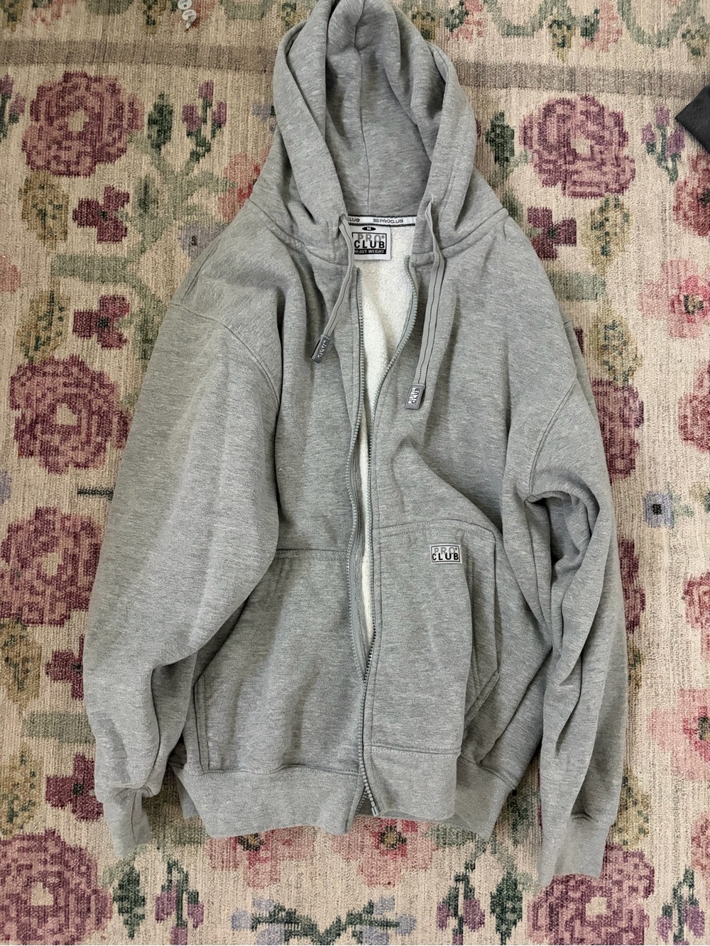 Club Sherpa-Lined Zip Hoodie in Light Gray - Men's